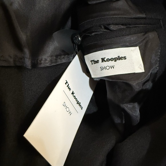 The Kooples Coat Mens FR 46 US Small Black Wool Cashmere‎ Detachable Chain New - Picture 5 of 8